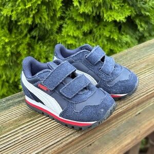 Puma Kids Navy and White Sneakers